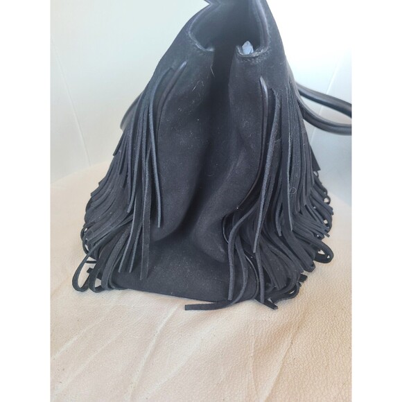 Yves Saint Laurent Black Leather Trois Clous Fringe Top Handle Tote Bag No Strap - Picture 8 of 16